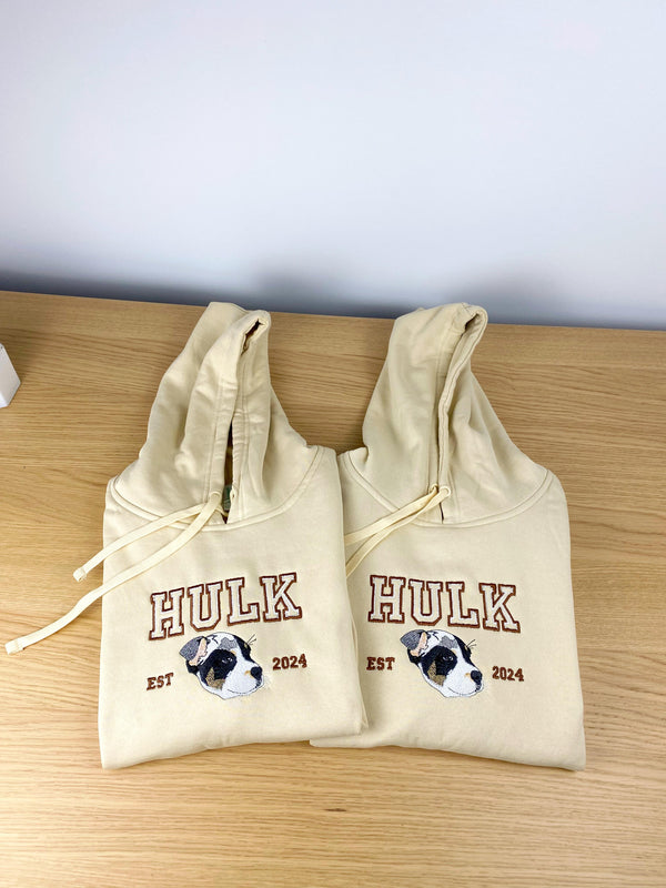 PACK 2 SUDADERAS PERSONALIZADAS - MASCOTA NOMBRE Y FECHA - MISMO DISEÑO