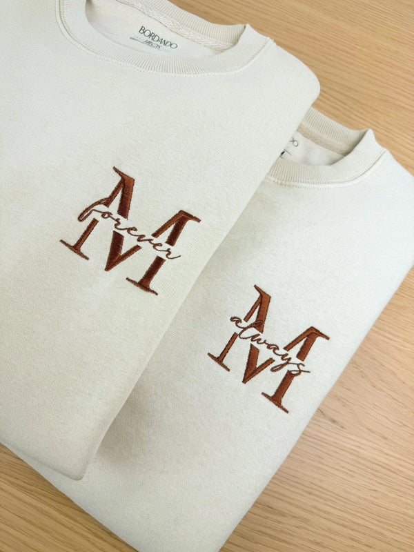 PACK 2 SUDADERAS PERSONALIZADAS - INICIAL FOREVER/ALWAYS